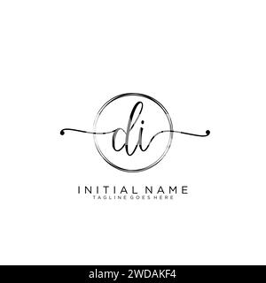 AA Initial handwriting logo with circle Stock Vector