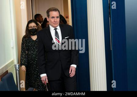 Washington, United States. 19th Jan, 2024. NSC Coordinator for Strategic Communications John Kirby arrives for the daily briefing at the White House in Washington, DC, January 19, 2024. Credit: Chris Kleponis/Pool via CNP Credit: Abaca Press/Alamy Live News Stock Photo