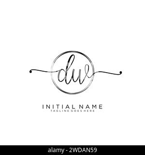DW Initial handwriting logo with circle Stock Vector