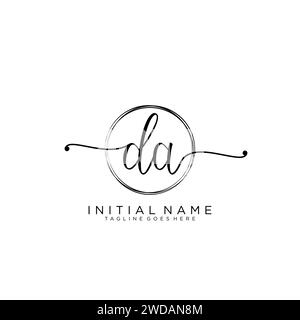 DA Initial handwriting logo with circle Stock Vector