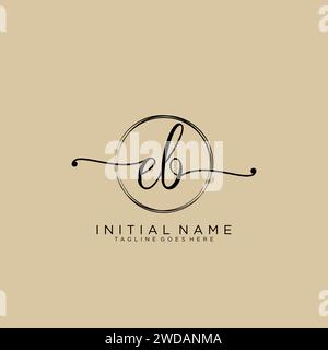 EB Initial handwriting logo with circle Stock Vector