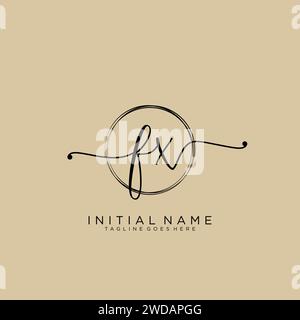 FX Initial handwriting logo with circle Stock Vector
