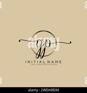 GP Initial handwriting logo with circle Stock Vector