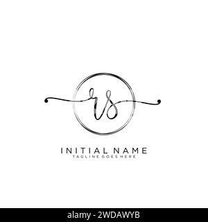 RS Initial handwriting logo with circle Stock Vector