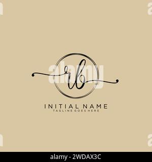 RB Initial handwriting logo with circle Stock Vector