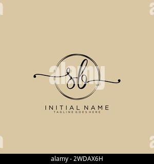 SB Initial handwriting logo with circle Stock Vector