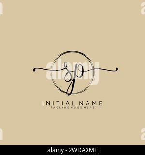 SP Initial handwriting logo with circle Stock Vector