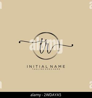TR Initial handwriting logo with circle Stock Vector