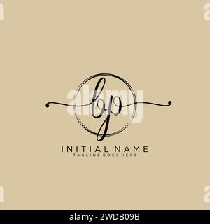 BP Initial handwriting logo with circle Stock Vector