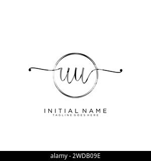 UU Initial handwriting logo with circle Stock Vector