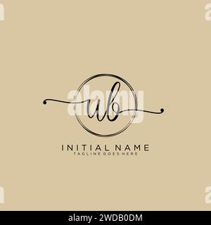 UB Initial handwriting logo with circle Stock Vector