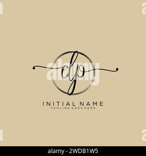 DP Initial handwriting logo with circle Stock Vector
