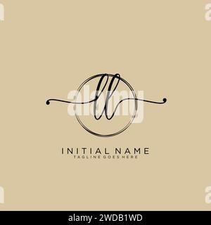 LL Initial handwriting logo with circle Stock Vector