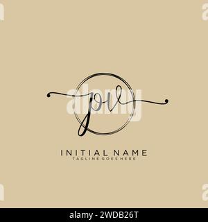 PV Initial handwriting logo with circle Stock Vector