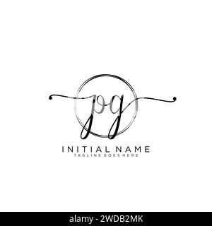 PG Initial handwriting logo with circle Stock Vector