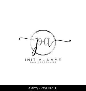 PA Initial handwriting logo with circle Stock Vector