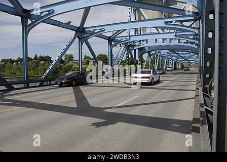 LEWISTON/IDAHO STATE/USA-Blue Snake river bridge 19 2014 Stock Photo