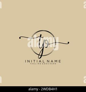 TP Initial handwriting logo with circle Stock Vector