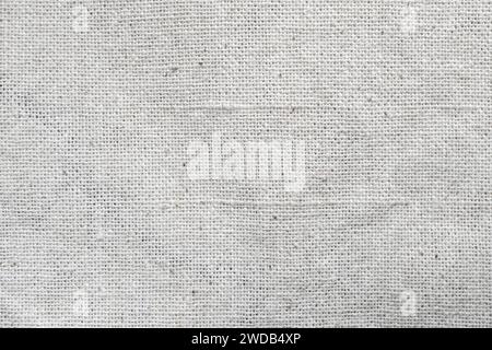 Detail of woven white linen natural fabric texture background Stock Photo