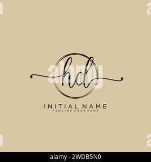 HD handwriting logo with circle template vector logo of initial wedding ...