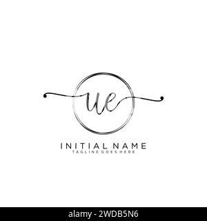 UE Initial handwriting logo with circle Stock Vector