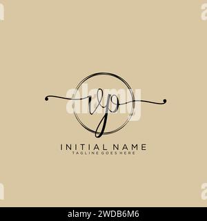 VP Initial handwriting logo with circle Stock Vector