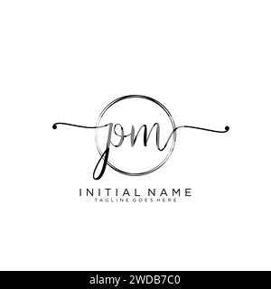 PM Initial handwriting logo with circle Stock Vector