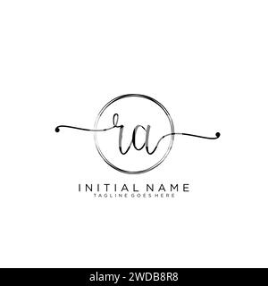 RA Initial handwriting logo with circle Stock Vector