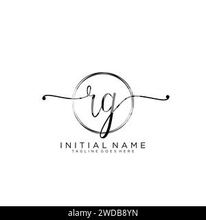 RG Initial handwriting logo with circle Stock Vector