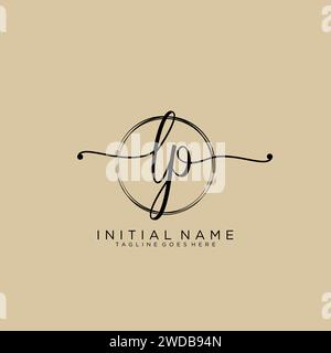 LP Initial handwriting logo with circle Stock Vector