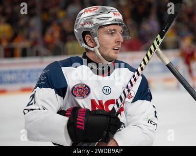 # Duesseldorfer EG vs. Nuernberg Ice Tigers, Eishockey, Penny DEL, 39. Spieltag, Saison 2023/2024, 19.01.2024 Foto: Eibner-Pressefoto/Thomas Haesler Stock Photo