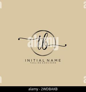 TB Initial handwriting logo with circle Stock Vector