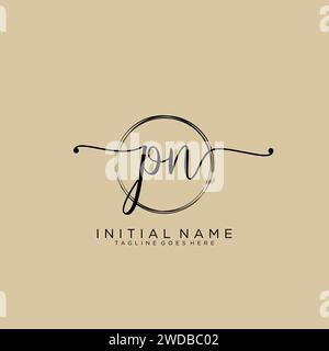 PN Initial handwriting logo with circle Stock Vector