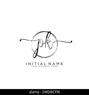 PK Initial handwriting logo with circle Stock Vector