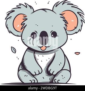 Koala hand-drawn comic illustration. Koala. Cute vector doodle