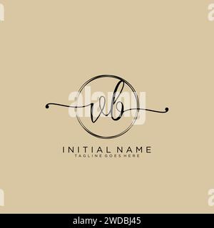 VB Initial handwriting logo with circle Stock Vector