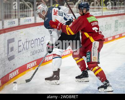 # Duesseldorfer EG vs. Nuernberg Ice Tigers, Eishockey, Penny DEL, 39. Spieltag, Saison 2023/2024, 19.01.2024 Foto: Eibner-Pressefoto/Thomas Haesler Stock Photo