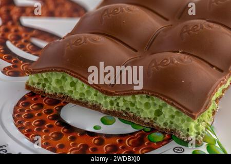 Mint Chocolate Bar Stock Photo