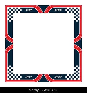 Red and blue sport car decals frame 2 Stock Vector