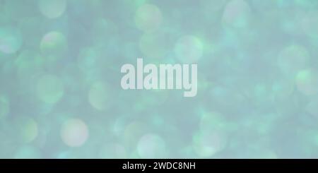 Banner size blue bokeh. Abstract background of blue and green glitters defocus. Stock Photo
