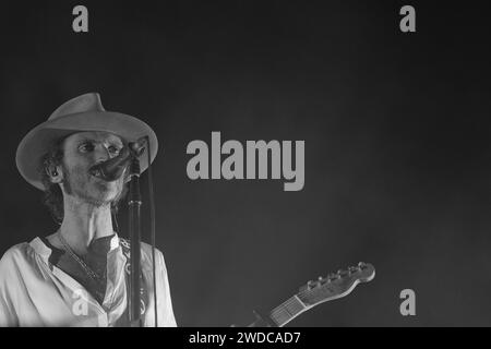 The singer Leiva performs during a concert at the WiZink Center, on 19 December, 2023 in Madrid, Spain. Featuring: Leiva Where: Madrid, Spain When: 19 Dec 2023 Credit: Oscar Gonzalez/WENN Stock Photo