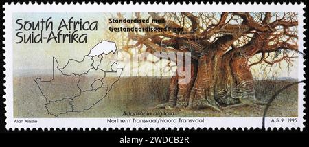 Giant baobab on postage stamp from South Africa Stock Photo