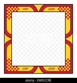 Yellow and red sport car decals frame 2 Stock Vector