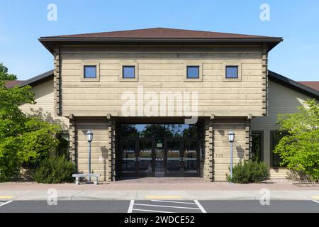 Walla Walla, WA, USA - May 25, 2023; Entrance and building at Fort Walla Walla museum Stock Photo