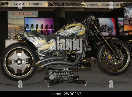 Verona, Italy. 19th Jan, 2024. Motorcycles, helmets, accessories and models; many visitors to the first day of the Verona Motorbike Expo in its sixteenth edition Credit: Independent Photo Agency/Alamy Live News Stock Photo