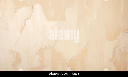 Concrete texture background in beige color. Beautiful beige or cream grunge design. Textured background. Decorative plaster walls, external decoration Stock Photo