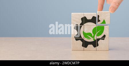 Introduction of environmentally friendly technologies. Green technologies, Eco-friendly business and development concept. Environmental eco technology Stock Photo