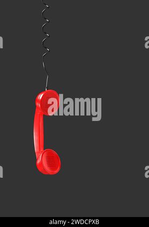 Emergency phone hanging upside down, illustration Stock Photo