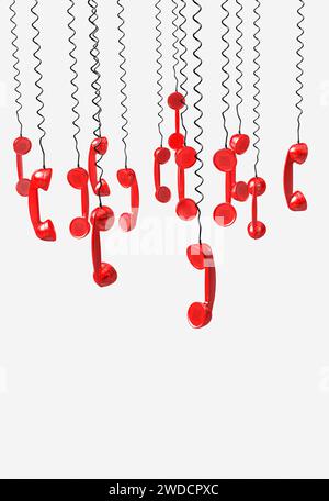 Emergency phone hanging upside down, illustration Stock Photo