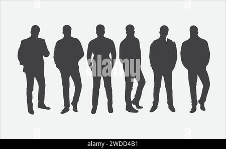 Ethereal Enigma, Captivating Silhouettes of a Handsome Young Man Stock Vector